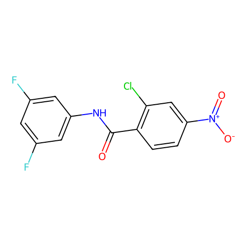 2-chloro-N-(3,5-difluorophenyl)-4-nitrobenzamide structure