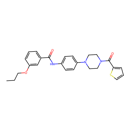3-propoxy-N-[4-[4-(thiophene-2-carbonyl)piperazin-1-yl]phenyl]benzamide structure