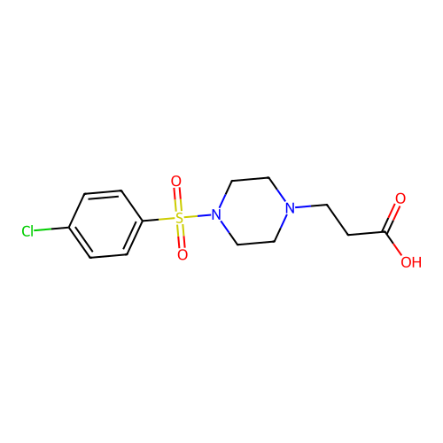 3-{4-[(4-Chlorophenyl)sulfonyl]piperazinyl}propanoic acid structure