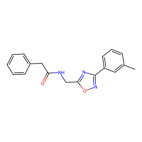 N-[[3-(3-methylphenyl)-1,2,4-oxadiazol-5-yl]methyl]-2-phenylacetamide structure