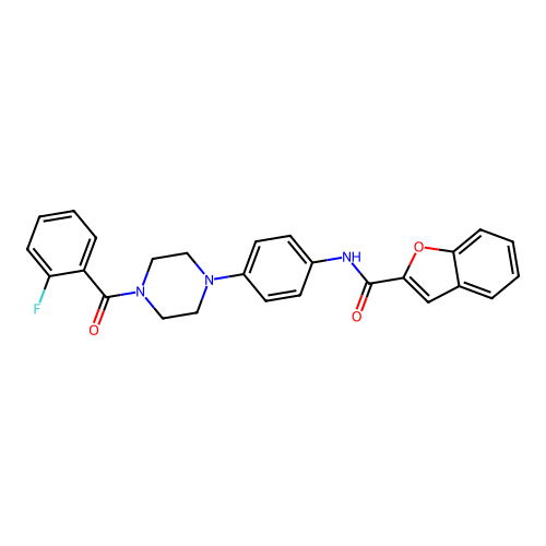 N-[4-[4-(2-fluorobenzoyl)piperazin-1-yl]phenyl]-1-benzofuran-2-carboxamide structure