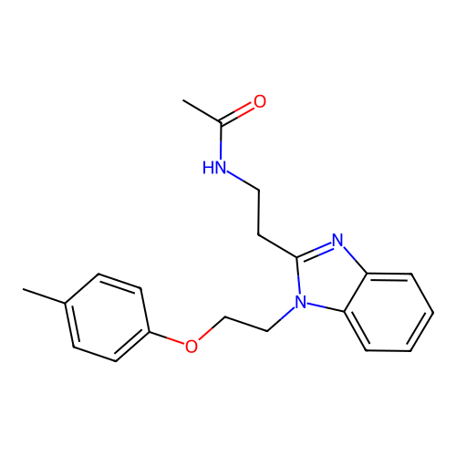 N-[2-[1-[2-(4-methylphenoxy)ethyl]benzimidazol-2-yl]ethyl]acetamide structure