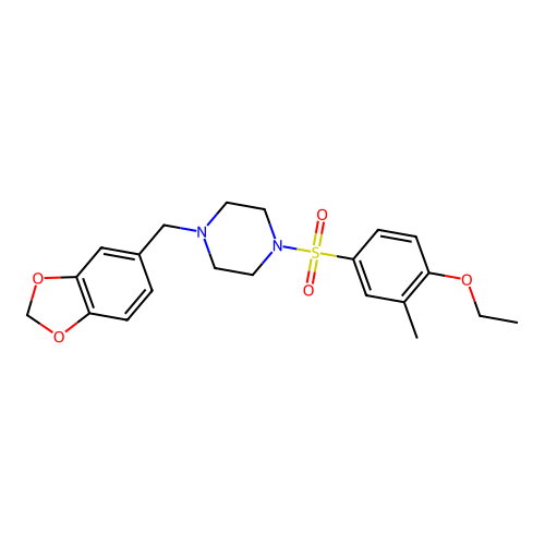 1-(1,3-Benzodioxol-5-ylmethyl)-4-[(4-ethoxy-3-methylphenyl)sulfonyl]piperazine structure