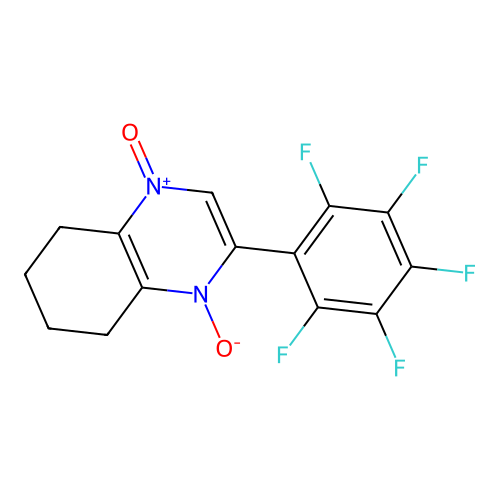 Quinoxaline, 5,6,7,8-tetrahydro-2-(pentafluorophenyl)-, 1,4-dioxide structure