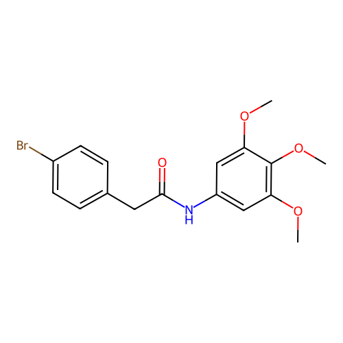 2-(4-bromophenyl)-N-(3,4,5-trimethoxyphenyl)acetamide structure