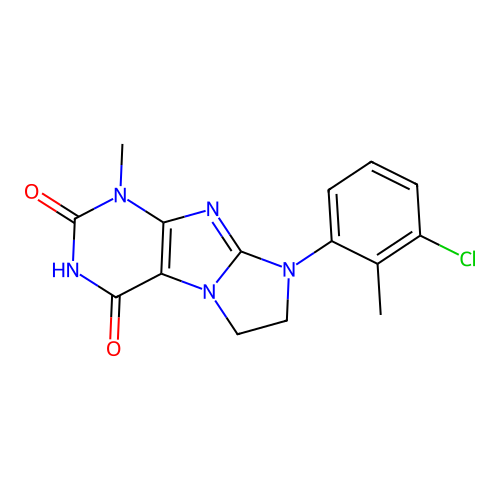 6-(3-Chloro-2-methylphenyl)-4-methyl-7,8-dihydropurino[7,8-a]imidazole-1,3-dione structure