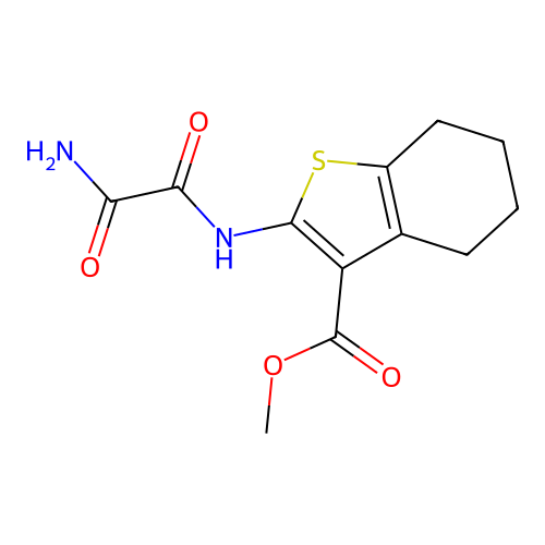 methyl 2-(2-amino-2-oxoacetamido)-4,5,6,7-tetrahydrobenzo[b]thiophene-3-carboxylate structure