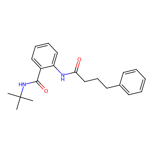 N-tert-butyl-2-(4-phenylbutanoylamino)benzamide structure