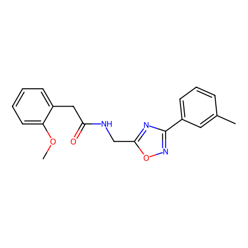 2-(2-methoxyphenyl)-N-[[3-(3-methylphenyl)-1,2,4-oxadiazol-5-yl]methyl]acetamide structure