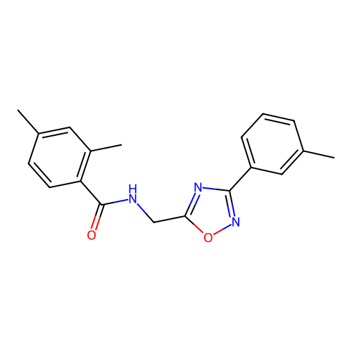 2,4-dimethyl-N-[[3-(3-methylphenyl)-1,2,4-oxadiazol-5-yl]methyl]benzamide structure