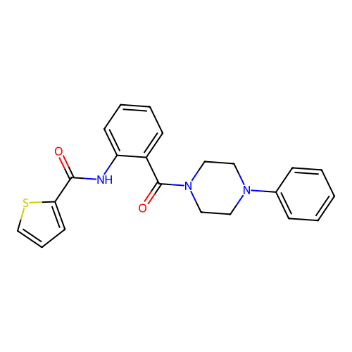N-[2-(4-phenylpiperazine-1-carbonyl)phenyl]thiophene-2-carboxamide structure