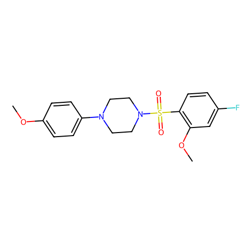 1-(4-Fluoro-2-methoxyphenyl)sulfonyl-4-(4-methoxyphenyl)piperazine structure