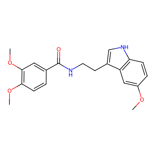 3,4-dimethoxy-N-[2-(5-methoxy-1H-indol-3-yl)ethyl]benzamide structure