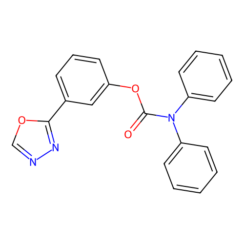 3-(1,3,4-Oxadiazol-2-yl)phenyl diphenylcarbamate structure