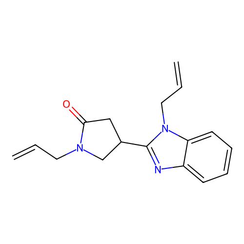 1-Prop-2-enyl-4-(1-prop-2-enylbenzimidazol-2-yl)pyrrolidin-2-one structure