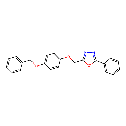 2-Phenyl-5-[(4-phenylmethoxyphenoxy)methyl]-1,3,4-oxadiazole structure