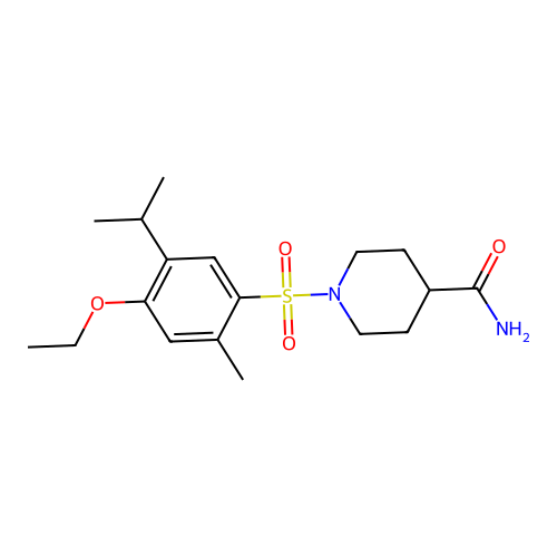 1-(4-Ethoxy-2-methyl-5-propan-2-ylphenyl)sulfonylpiperidine-4-carboxamide structure