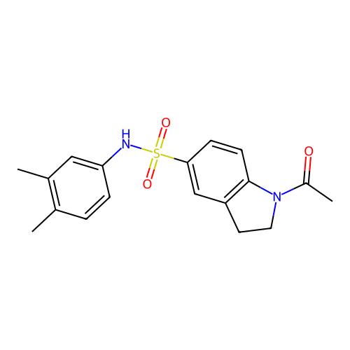 1-acetyl-N-(3,4-dimethylphenyl)-2,3-dihydroindole-5-sulfonamide structure