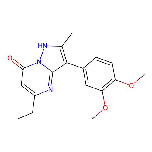 3-(3,4-dimethoxyphenyl)-5-ethyl-2-methylpyrazolo[1,5-a]pyrimidin-7(4H)-one structure