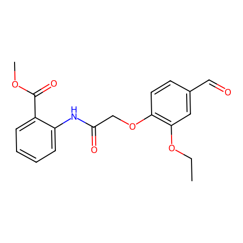 Methyl 2-{[(2-ethoxy-4-formylphenoxy)acetyl]amino}benzoate structure