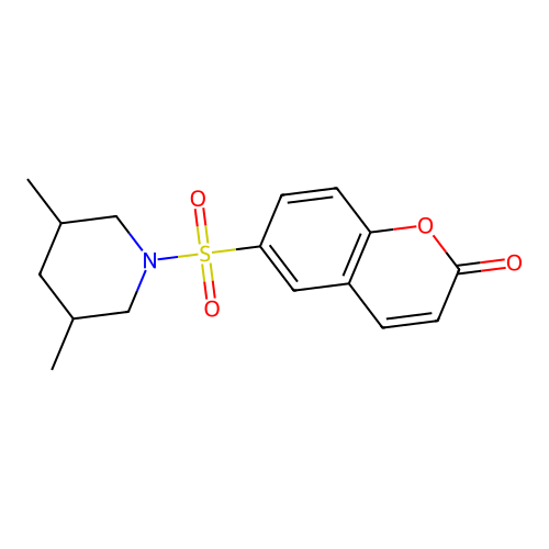6-[(3,5-dimethylpiperidin-1-yl)sulfonyl]-2H-chromen-2-one structure