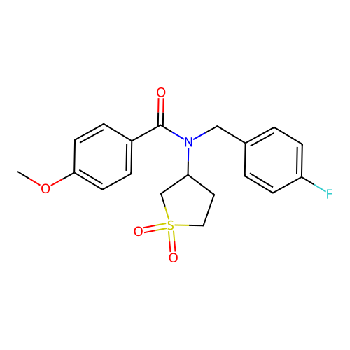 N-(1,1-dioxidotetrahydrothiophen-3-yl)-N-(4-fluorobenzyl)-4-methoxybenzamide structure