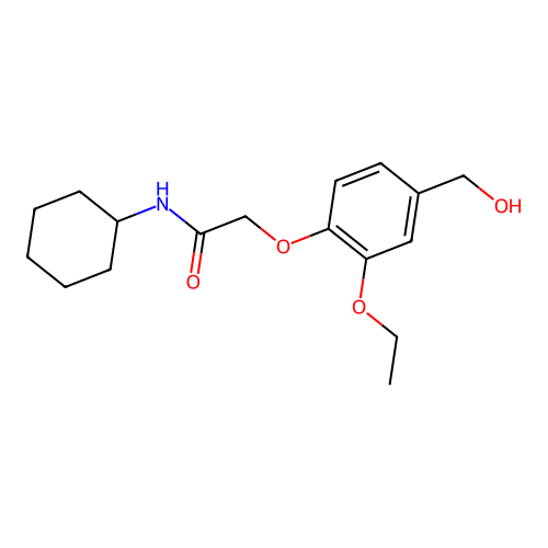 N-cyclohexyl-2-[2-ethoxy-4-(hydroxymethyl)phenoxy]acetamide structure