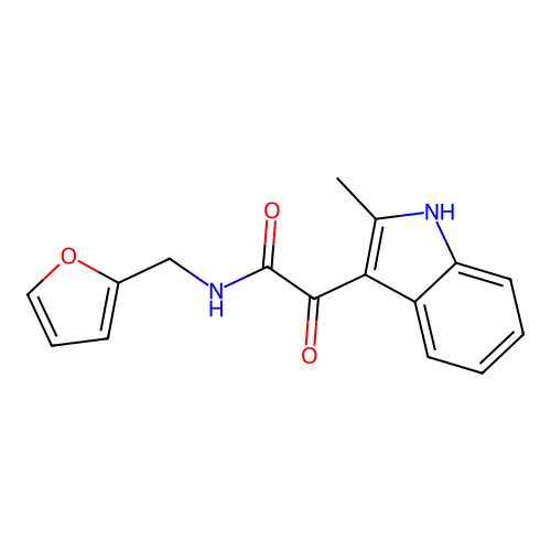 N-(furan-2-ylmethyl)-2-(2-methyl-1H-indol-3-yl)-2-oxoacetamide structure