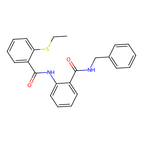 N-benzyl-2-[(2-ethylsulfanylbenzoyl)amino]benzamide structure