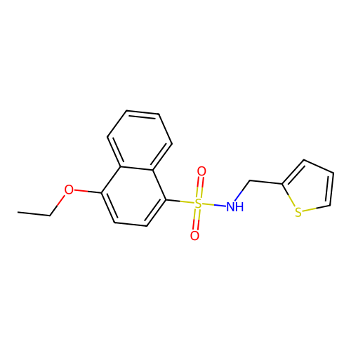 4-ethoxy-N-(thiophen-2-ylmethyl)naphthalene-1-sulfonamide structure
