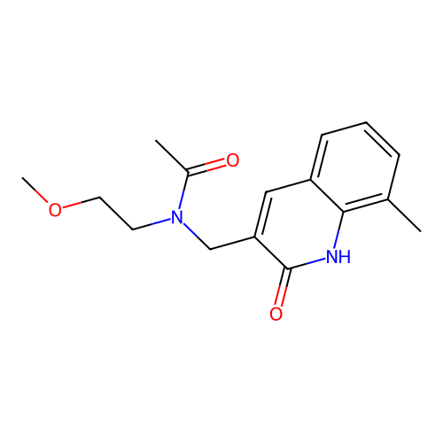 N-((2-hydroxy-8-methylquinolin-3-yl)methyl)-N-(2-methoxyethyl)acetamide structure