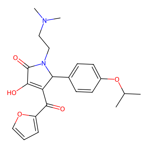 1-[2-(dimethylamino)ethyl]-4-(2-furylcarbonyl)-3-hydroxy-5-[4-(methylethoxy)ph enyl]-3-pyrrolin-2-one structure
