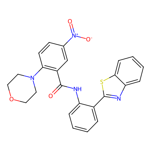 N-[2-(1,3-benzothiazol-2-yl)phenyl]-2-morpholin-4-yl-5-nitrobenzamide structure
