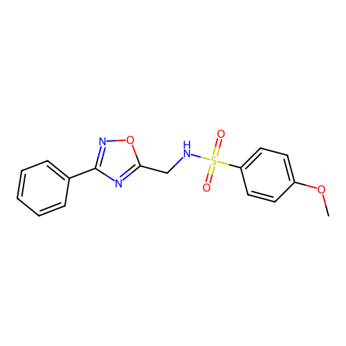 4-methoxy-N-[(3-phenyl-1,2,4-oxadiazol-5-yl)methyl]benzenesulfonamide structure