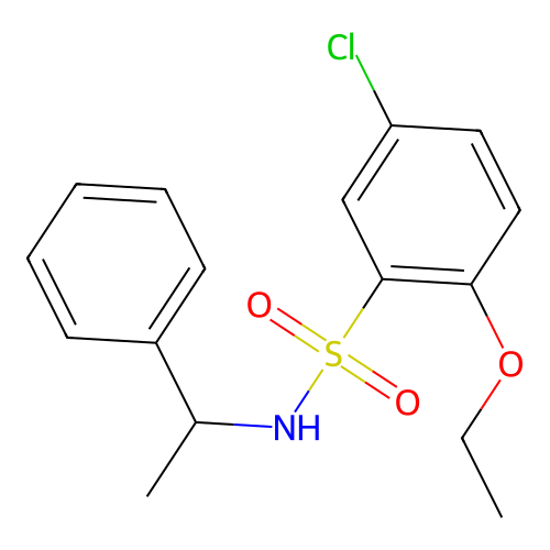 5-chloro-2-ethoxy-N-(1-phenylethyl)benzenesulfonamide structure