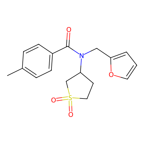 N-(1,1-dioxidotetrahydrothiophen-3-yl)-N-(furan-2-ylmethyl)-4-methylbenzamide structure