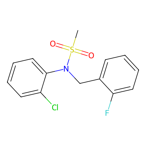 N-(2-chlorophenyl)-N-(2-fluorobenzyl)methanesulfonamide structure