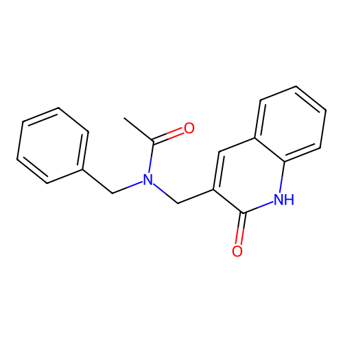 N-benzyl-N-[(2-oxo-1H-quinolin-3-yl)methyl]acetamide structure
