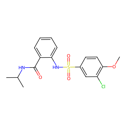 2-[(3-chloro-4-methoxyphenyl)sulfonylamino]-N-propan-2-ylbenzamide structure