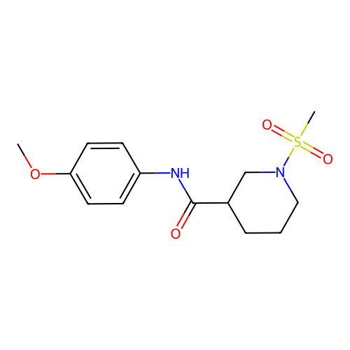 N-(4-methoxyphenyl)-1-(methylsulfonyl)piperidine-3-carboxamide structure