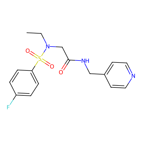 2-[ethyl-(4-fluorophenyl)sulfonylamino]-N-(pyridin-4-ylmethyl)acetamide structure