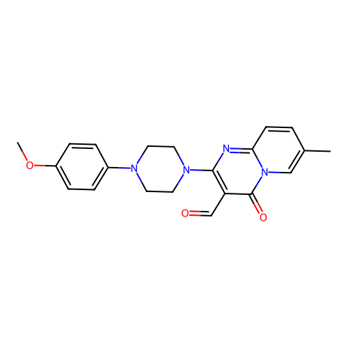 2-[4-(4-methoxyphenyl)piperazin-1-yl]-7-methyl-4-oxopyrido[1,2-a]pyrimidine-3-carbaldehyde structure