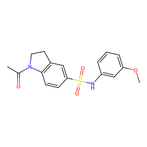 1-acetyl-N-(3-methoxyphenyl)-5-indolinesulfonamide structure