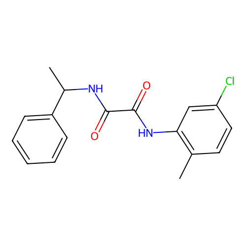 N-(5-chloro-2-methylphenyl)-N'-(1-phenylethyl)oxamide structure