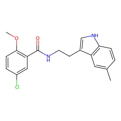 5-chloro-2-methoxy-N-[2-(5-methyl-1H-indol-3-yl)ethyl]benzamide structure