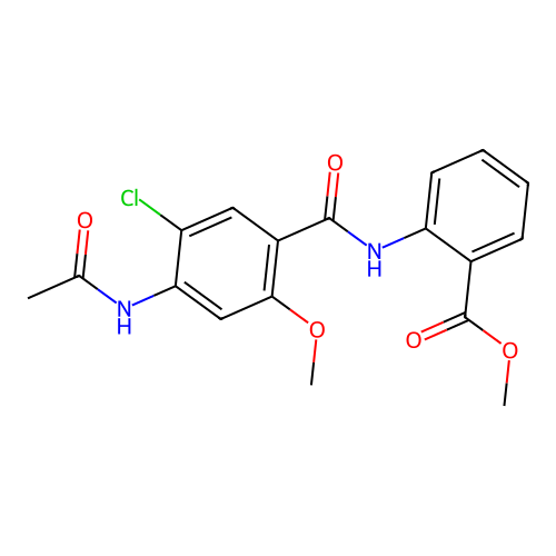 Methyl 2-{[4-(acetylamino)-5-chloro-2-methoxyphenyl]carbonylamino}benzoate structure