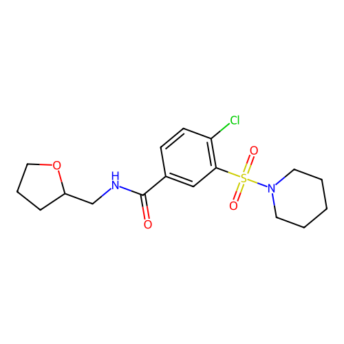 4-chloro-N-(oxolan-2-ylmethyl)-3-piperidin-1-ylsulfonylbenzamide structure