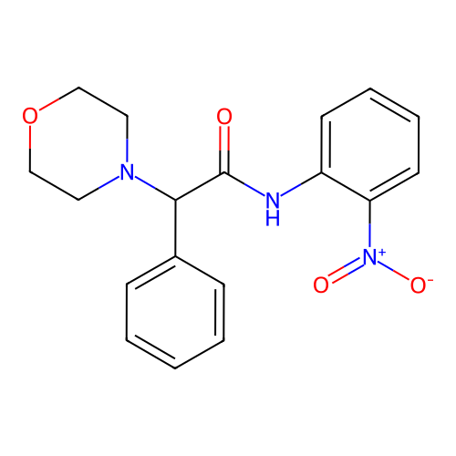 2-morpholin-4-yl-N-(2-nitrophenyl)-2-phenylacetamide structure