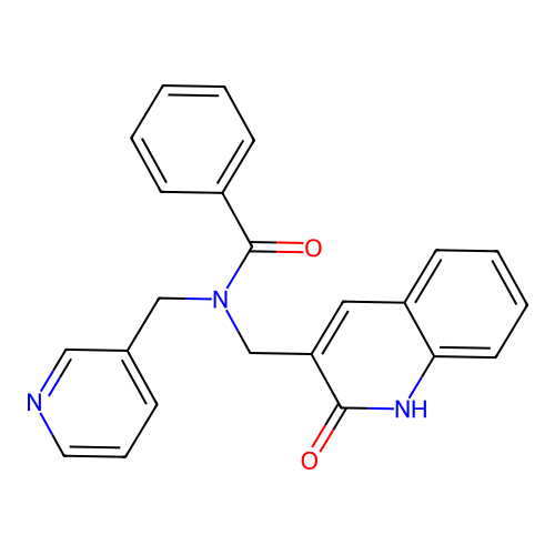 N-[(2-oxo-1H-quinolin-3-yl)methyl]-N-(pyridin-3-ylmethyl)benzamide structure