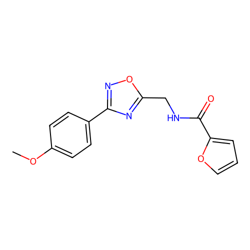 N-[[3-(4-methoxyphenyl)-1,2,4-oxadiazol-5-yl]methyl]furan-2-carboxamide structure
